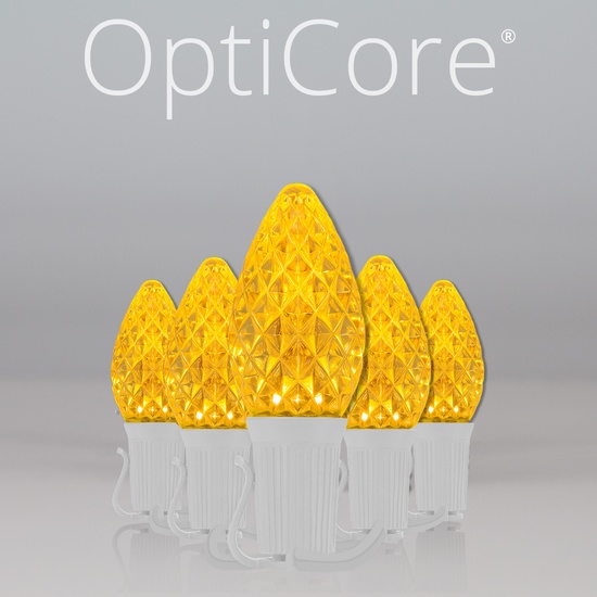 C7 Gold OptiCore Commercial LED Christmas String Lights, 25 Lights, 25'