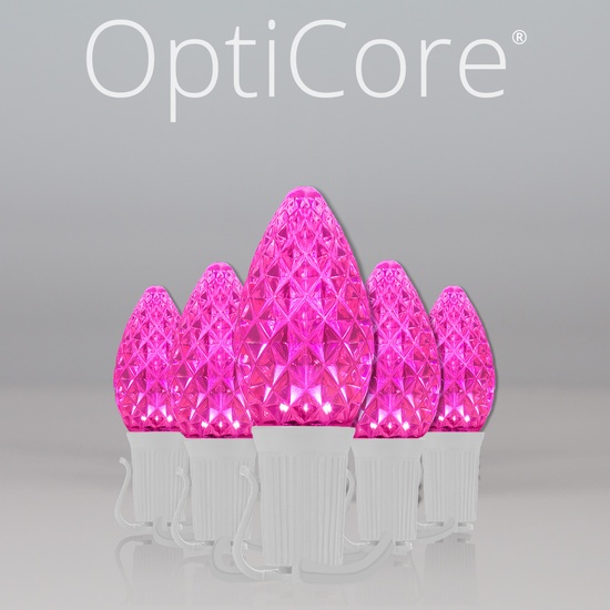 C7 Pink OptiCore Commercial LED, 25 Lights, 25'