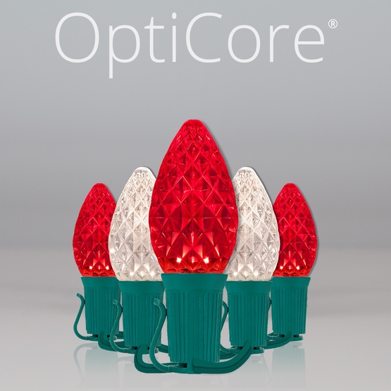 C7 Red / Warm White OptiCore Commercial LED, 50 Lights, 50'