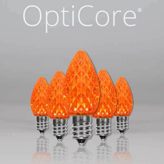 C7 Amber / Orange OptiCore LED Christmas Light Bulbs