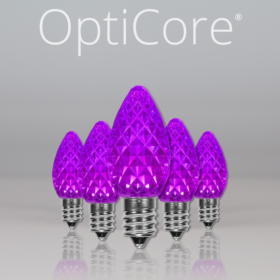 C7 Purple OptiCore LED Christmas Light Bulbs