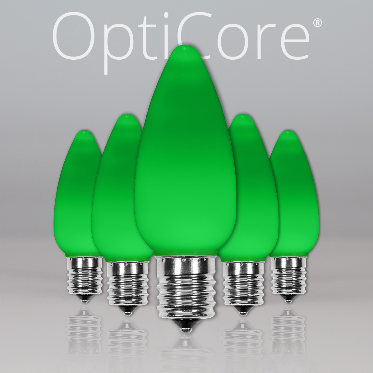 C9 Dimmable LED Replacement Lights - C9 Green Smooth OptiCore LED