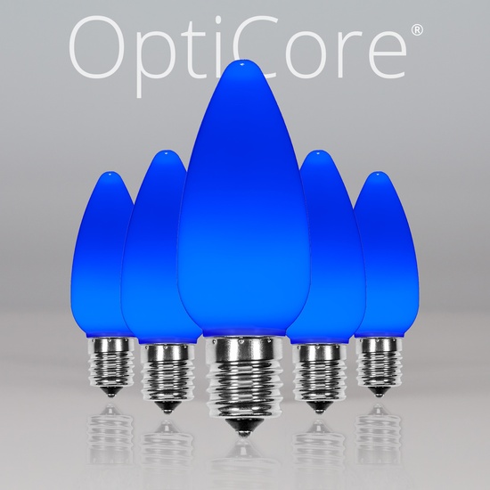 C9 Blue Smooth OptiCore LED Christmas Light Bulbs
