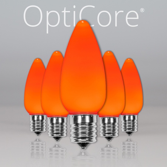 C9 Amber / Orange Smooth OptiCore LED Christmas Light Bulbs