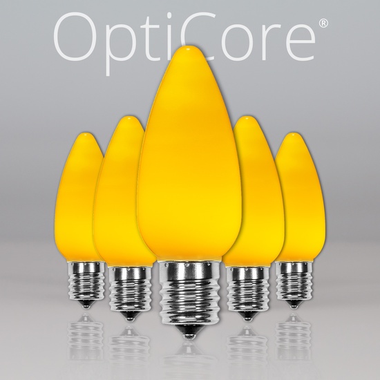 C9 Gold Smooth OptiCore LED Christmas Light Bulbs