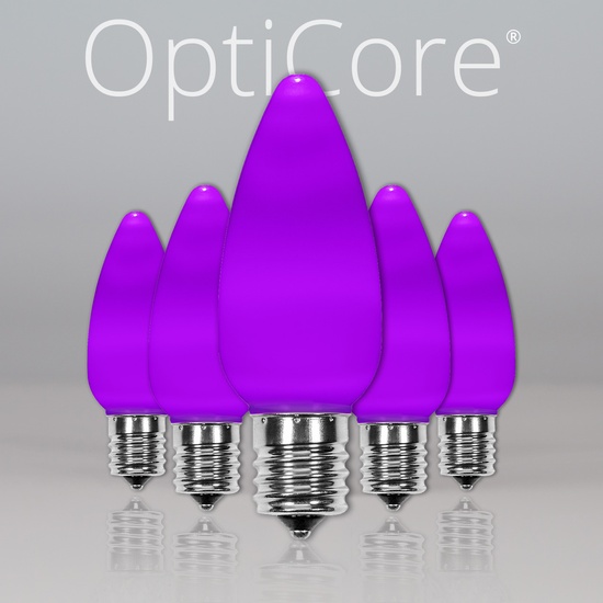 C9 Purple Smooth OptiCore LED Christmas Light Bulbs
