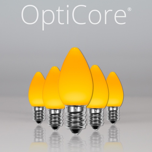 C7 Gold Smooth OptiCore LED Christmas Light Bulbs