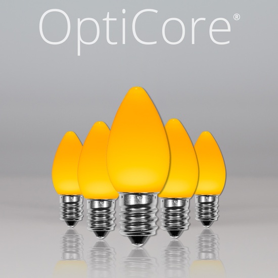 C7 Gold Smooth OptiCore LED Christmas Light Bulbs