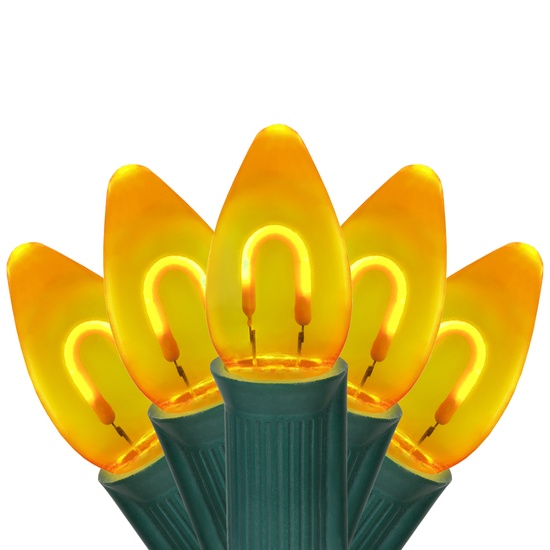 C7 Gold FlexFilament Commercial LED Shatterproof Christmas String Lights, 15 Lights, 15'