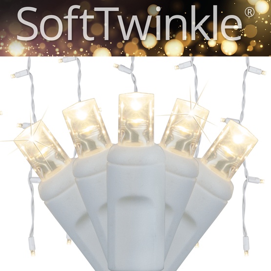 150 Warm White SoftTwinkle LED Curtain Lights