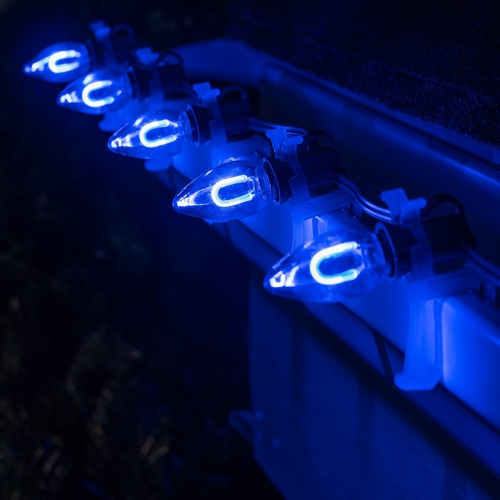C7 Blue Shatterproof FlexFilament LED Vintage Christmas Light Bulbs