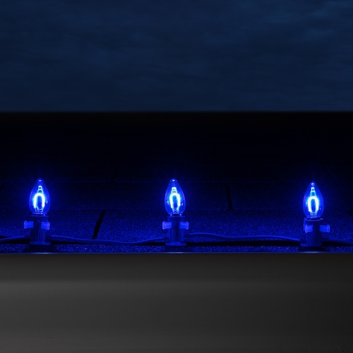 C7 Blue Shatterproof FlexFilament LED Vintage Christmas Light Bulbs