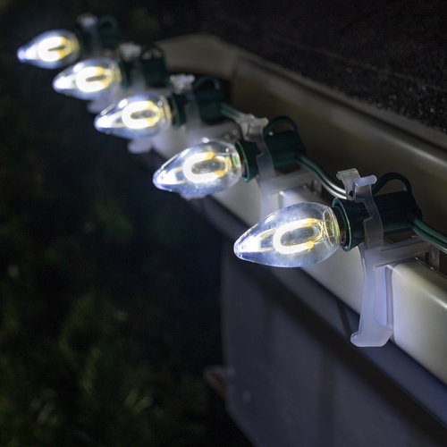 C7 Cool White Shatterproof FlexFilament LED Vintage Christmas Light Bulbs