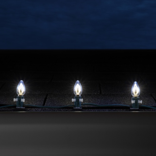 C7 Cool White Shatterproof FlexFilament LED Vintage Christmas Light Bulbs