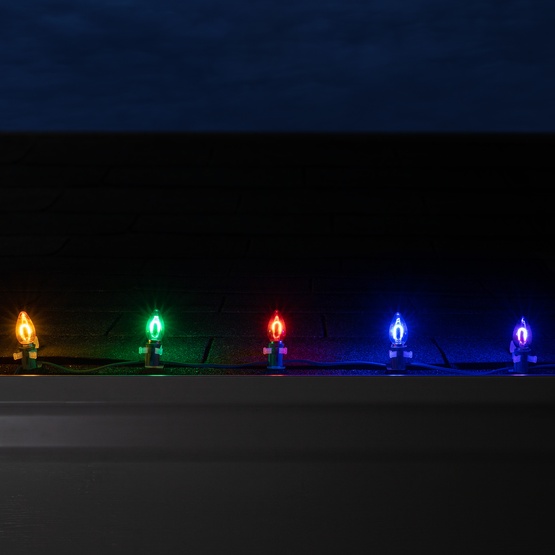 C7 Multicolor Shatterproof FlexFilament LED Vintage Christmas Light Bulbs