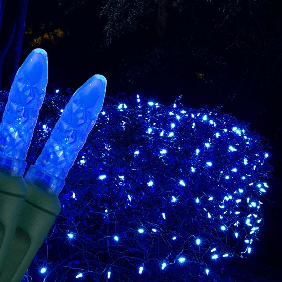 M5 4'x6' Sapphire Blue LED Net Lights, Green Wire