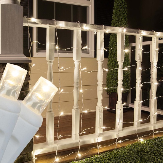 5MM 4'x6' Warm White LED Net Lights, White Wire