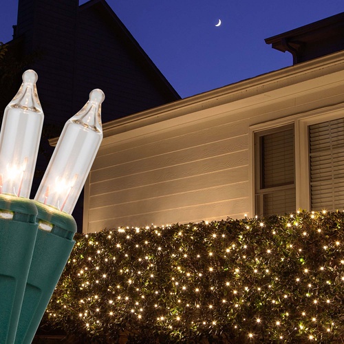 4' x 6' Net Lights - 150 Clear Lamps - Green Wire