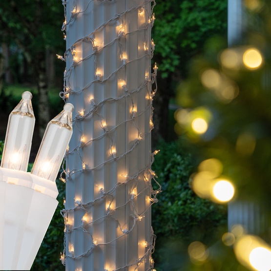 6" x 15' Column Wrap - 150 Clear Lights - White Wire