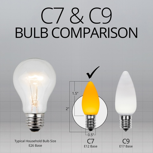 C7 Gold Smooth OptiCore LED Christmas Light Bulbs