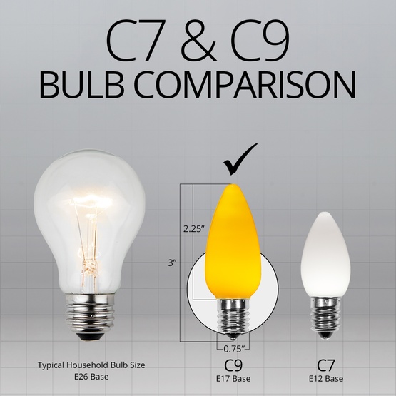 C9 Gold Smooth OptiCore LED Christmas Light Bulbs