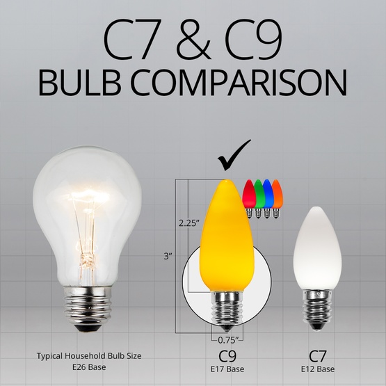 C9 Multicolor Smooth OptiCore LED Christmas Light Bulbs