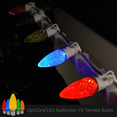 Christmas Lights C9 Multicolor Opticore Twinkle Commercial LED