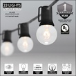 15' G40 Clear Patio String Lights, Black Wire