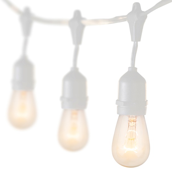Patio Lights Clear String 24 S14 E26 Bulbs White Wire Clear Patio String Lights, Clear Patio String Lights