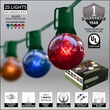 25 G40 Transparent Multicolor Patio String Lights on Green Wire