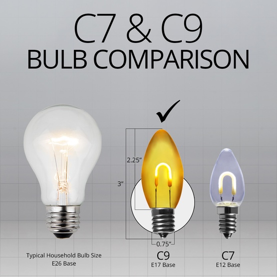 C9 Gold Shatterproof FlexFilament LED Vintage Christmas Light Bulb