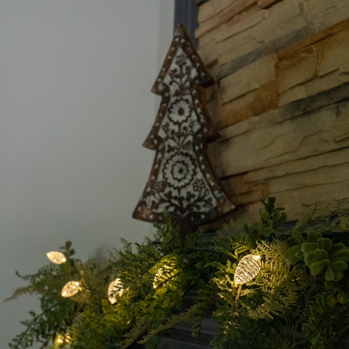 Novelty Lights 25 Warm White Pinecone LED Lights, 8" Spacing