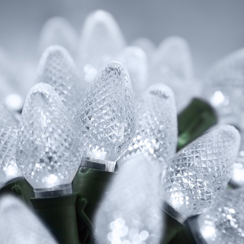 LED Christmas Lights Commercial 25 C7 Cool White LED Christmas Lights