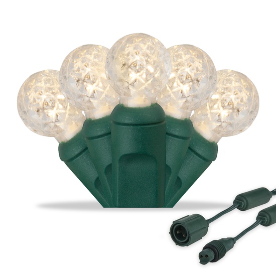 Commercial 25 G12 Warm White LED String Lights, 4" Spacing