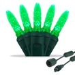Commercial 25 M5 Green LED Christmas Lights, 4" Spacing