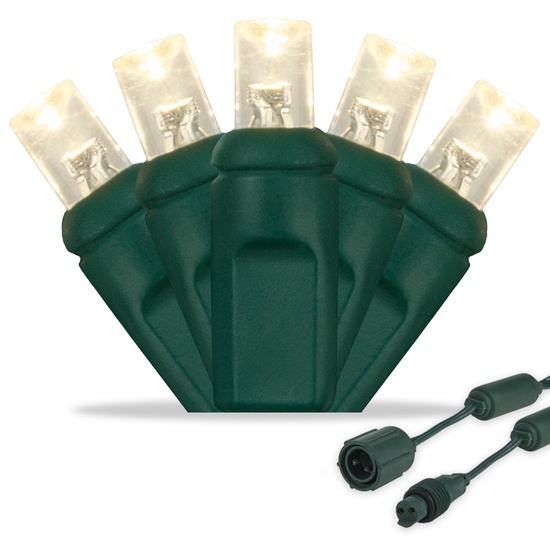 25 WeatherPRO TM 5mm Warm White LED Christmas Lights, 4" Spacing