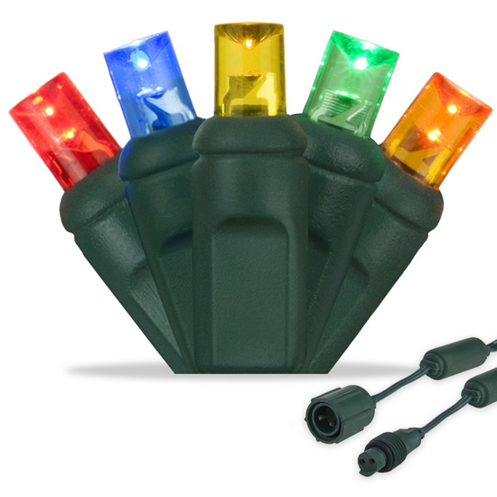 25 WeatherPRO TM 5mm Multi Color LED Christmas Lights, 4" Spacing