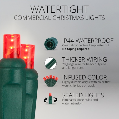 Commercial 5mm Red LED Christmas Lights