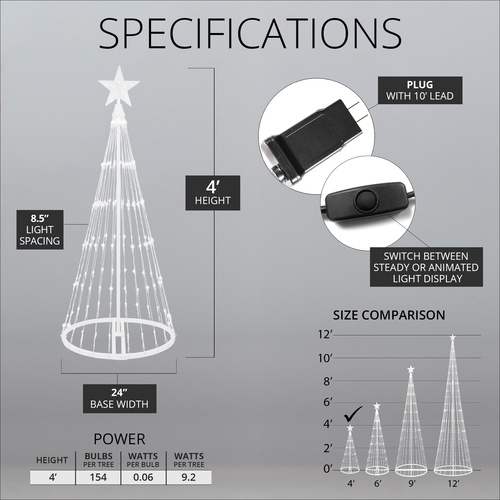 4' Blue LED Animated Lightshow Outdoor Christmas Tree