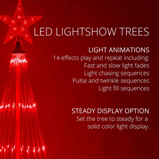 4' Red LED Animated Lightshow Outdoor Christmas Tree