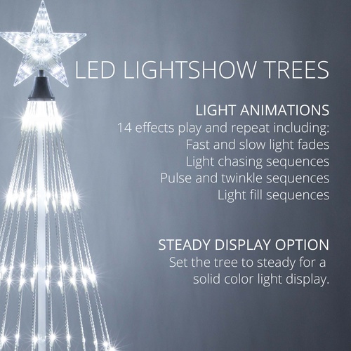 Cool White LED Animated Lightshow Outdoor Christmas Tree