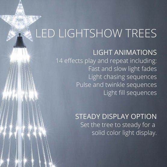 4' Cool White LED Animated Lightshow Outdoor Christmas Tree